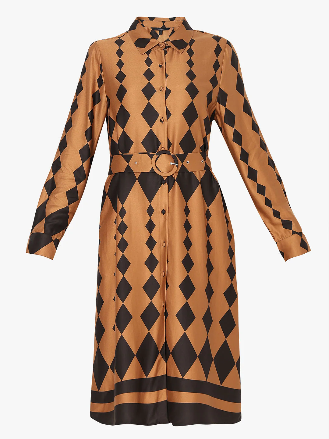 Brown Printed Shirt Dress - Image 7