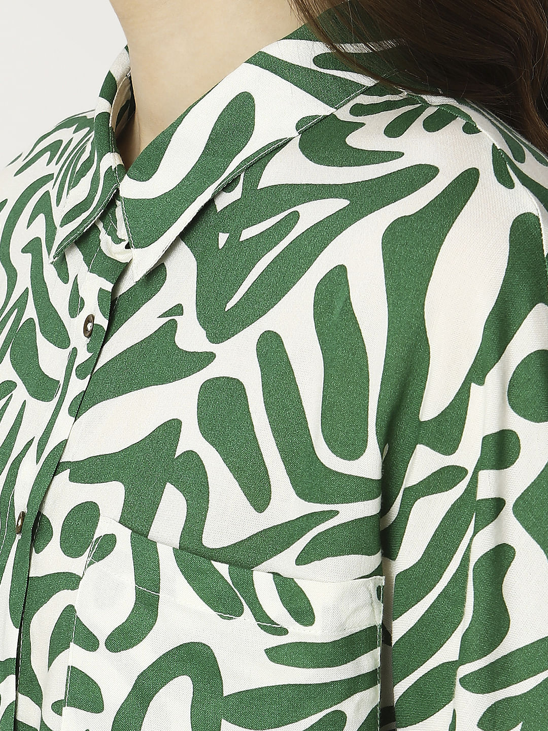 Green Abstract Print Shirt - Image 8