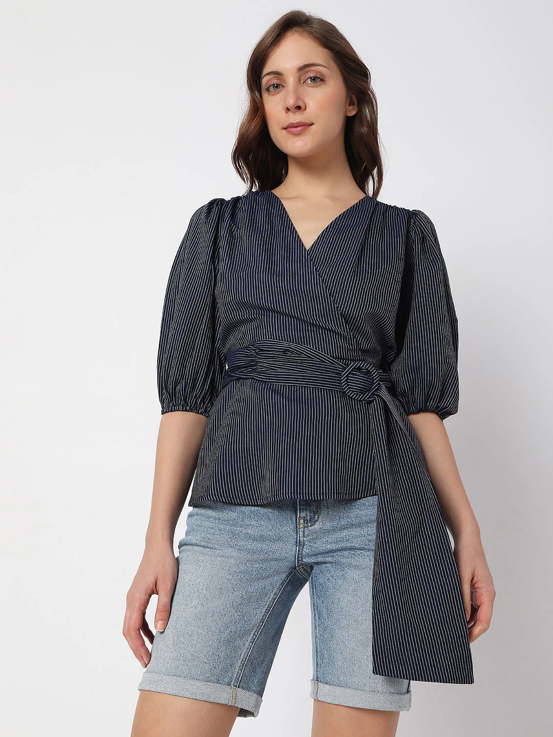 Navy Blue Striped Top - Image 2