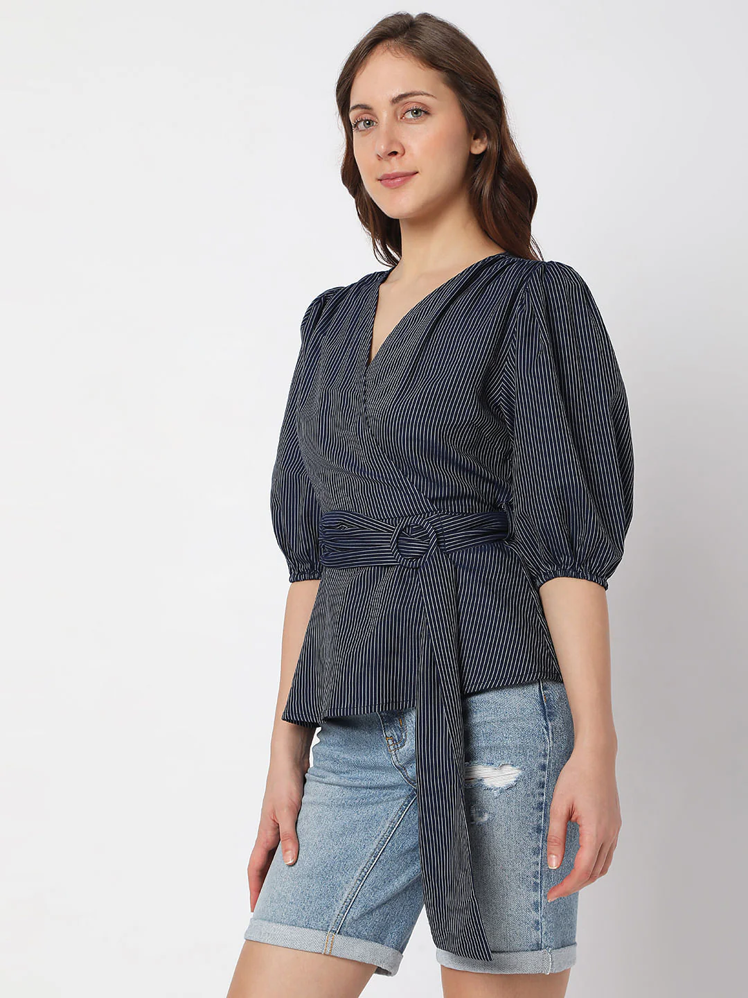 Navy Blue Striped Top - Image 3
