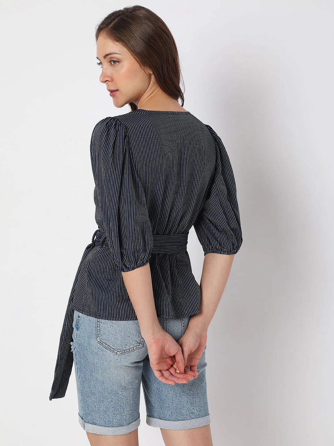 Navy Blue Striped Top - Image 4