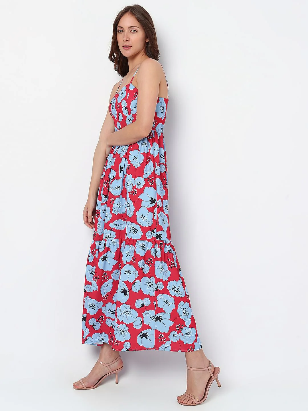 Red Floral Maxi Dress - Image 3