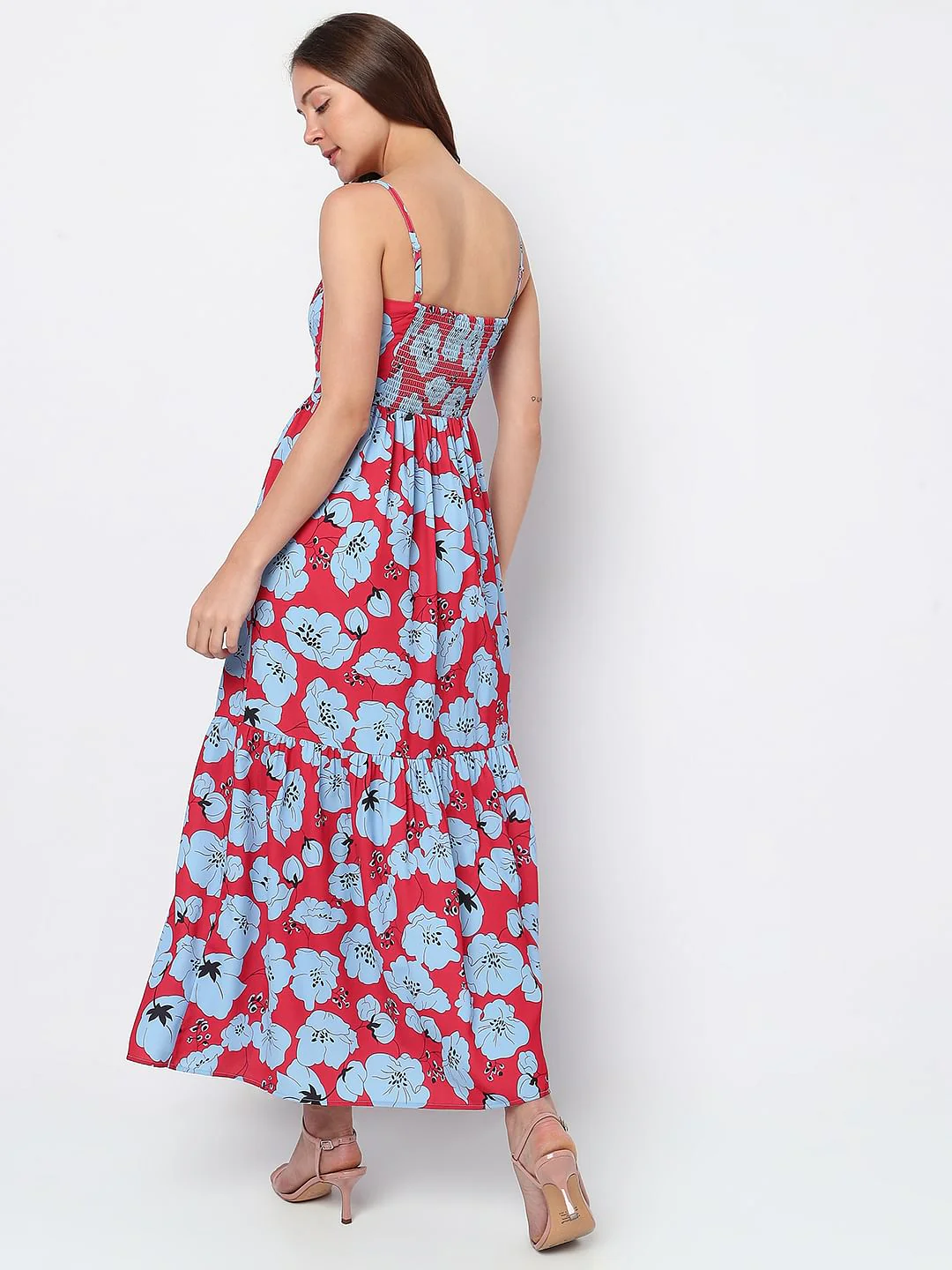 Red Floral Maxi Dress - Image 4