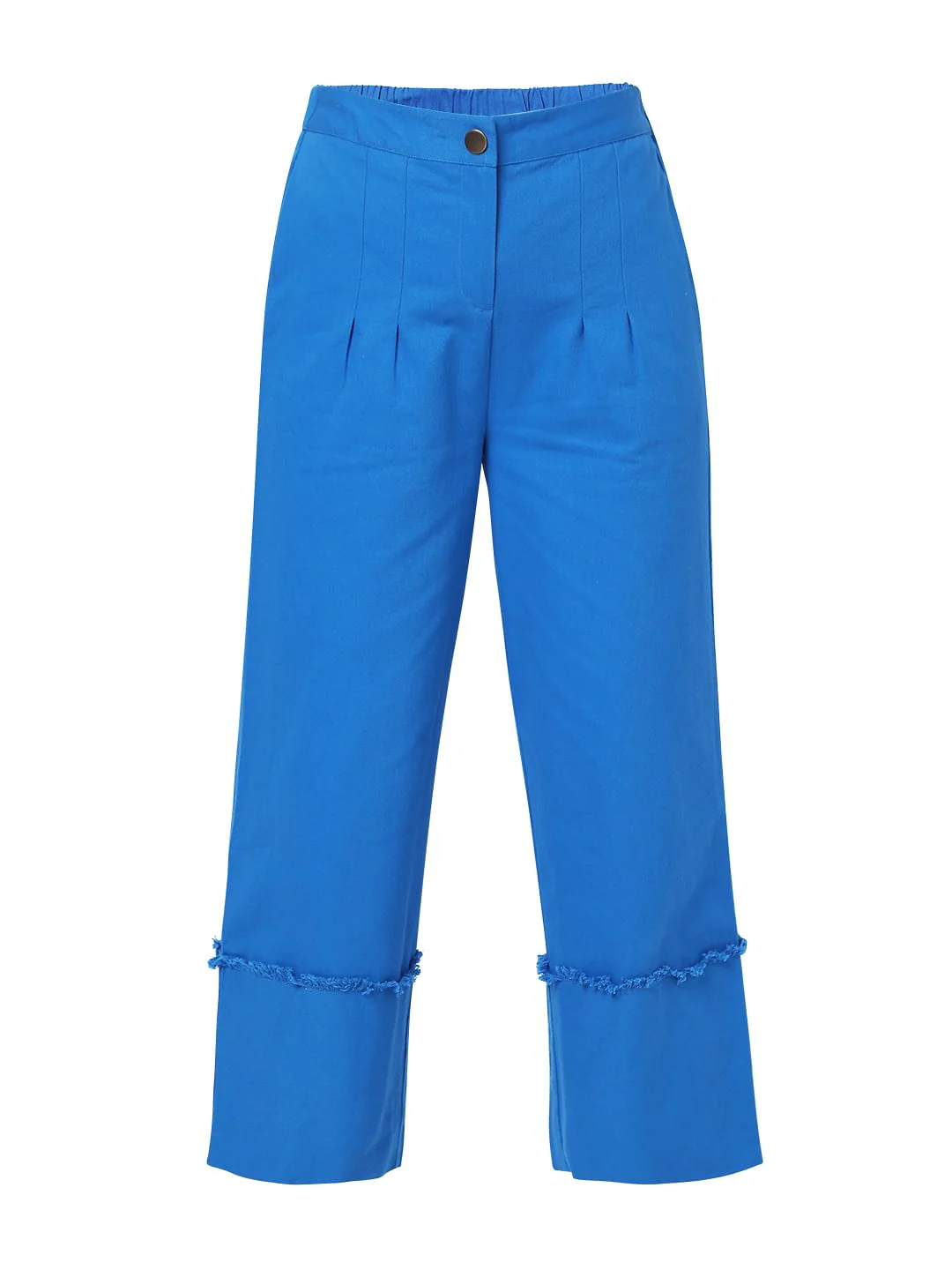 Blue High Rise Flared Pants - Image 7