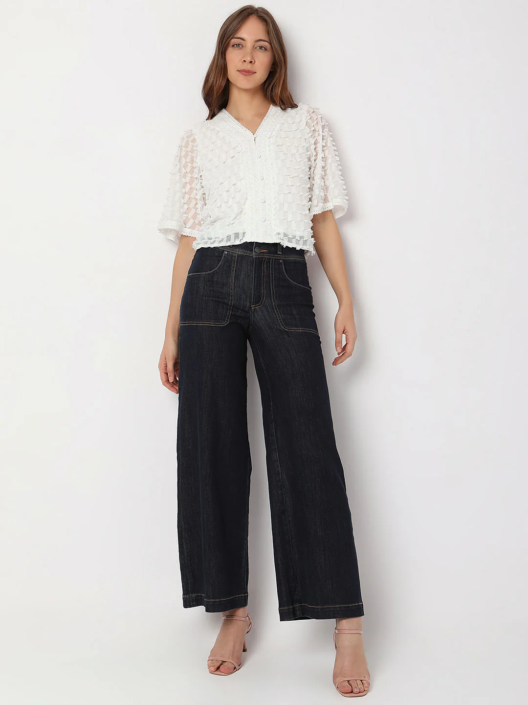 White Textured Lace Top - Image 5