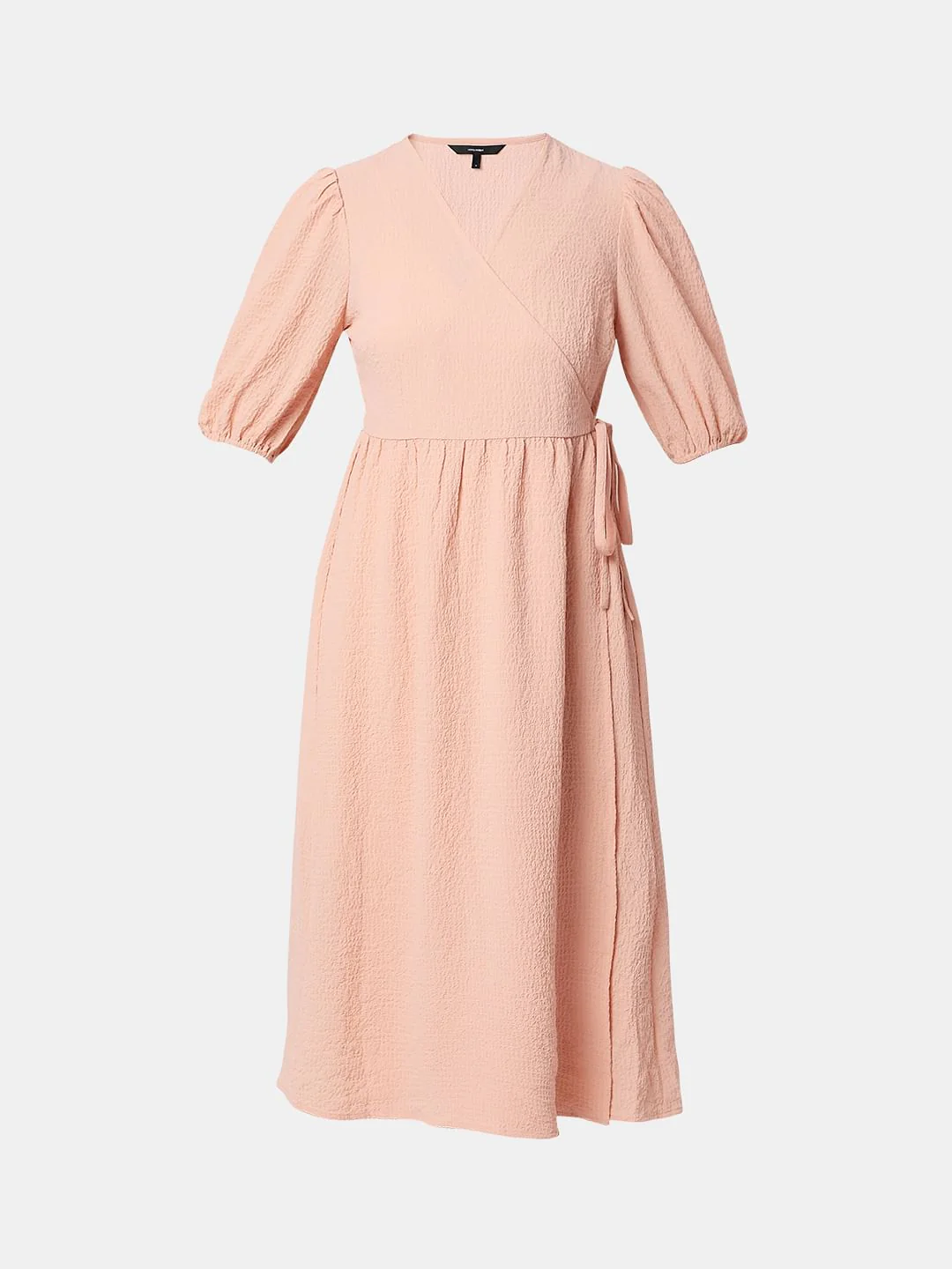 Dull Pink Textured Midi Dress - Image 6