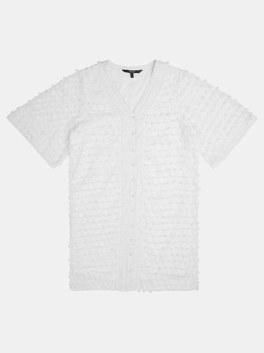White Textured Mini Dress - Image 7