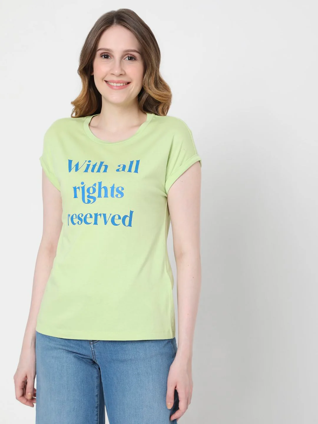 Green Slogan Print T-Shirt - Image 2