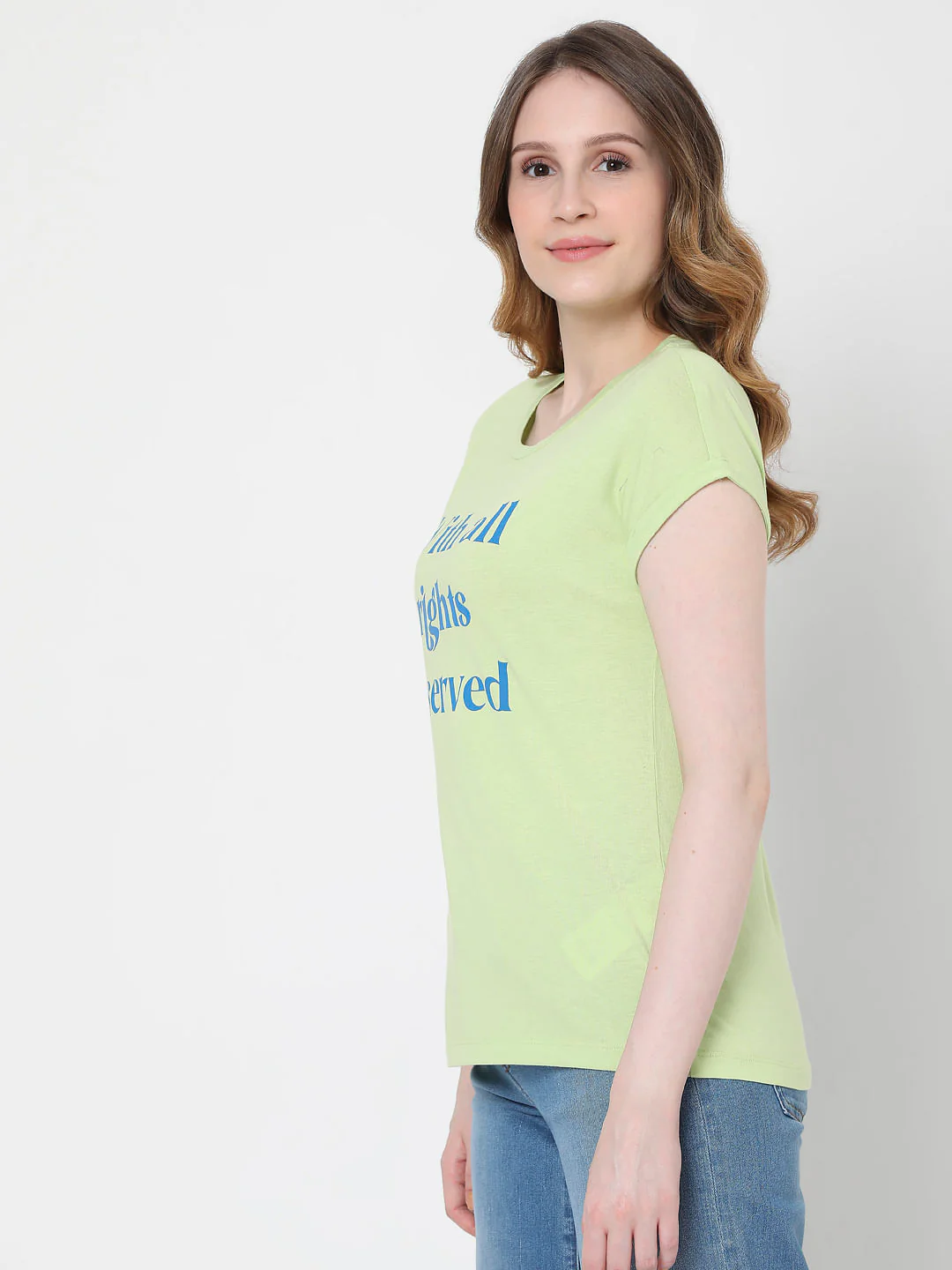 Green Slogan Print T-Shirt - Image 3