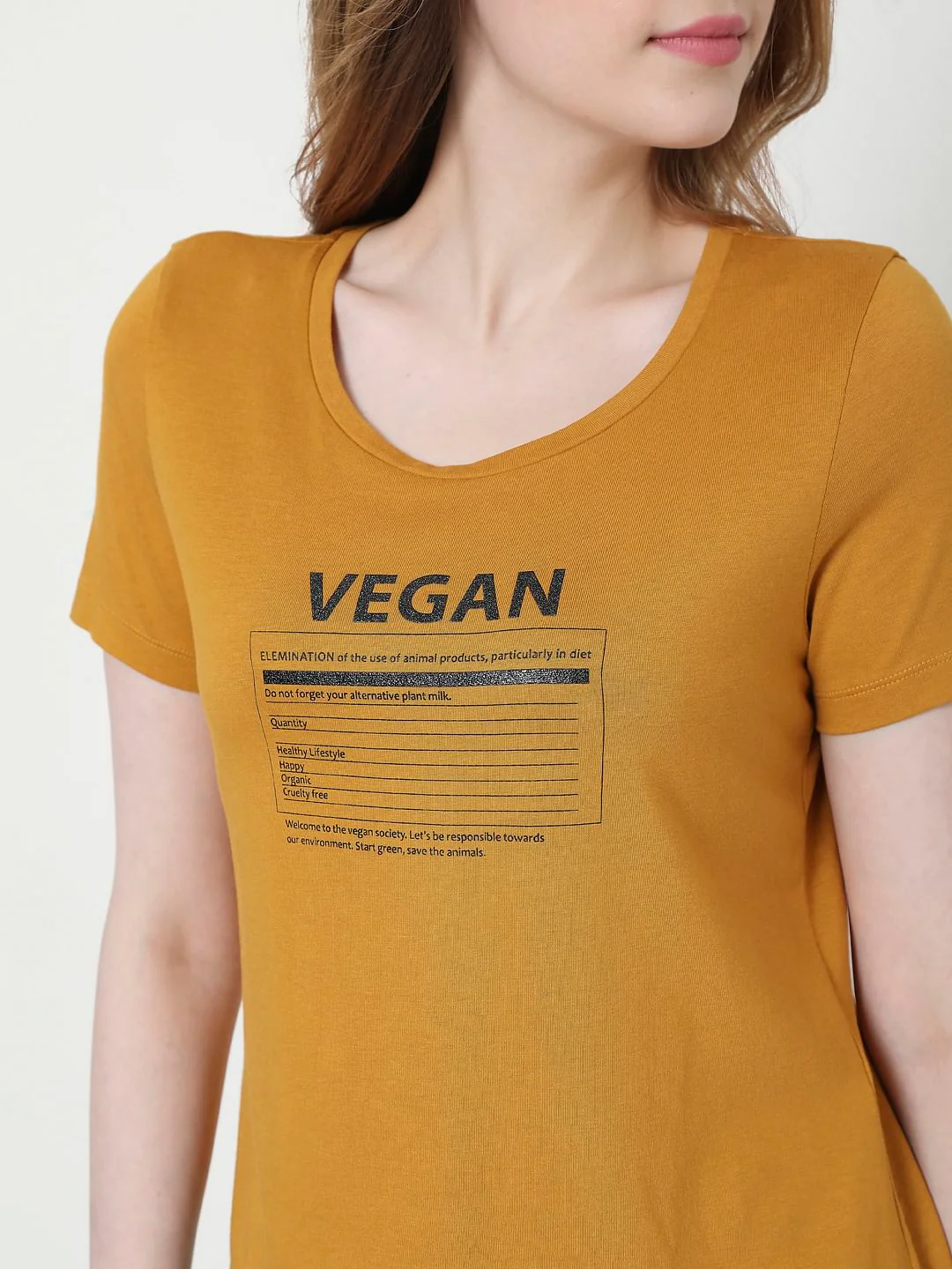 Brown Vegan Print T-Shirt - Image 6