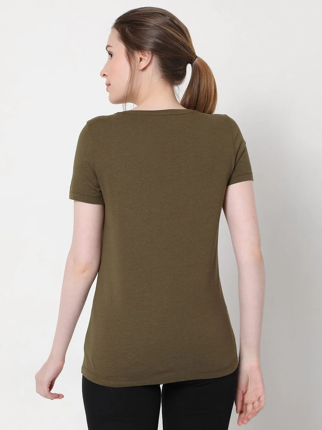 Green Slogan Print T-Shirt - Image 4