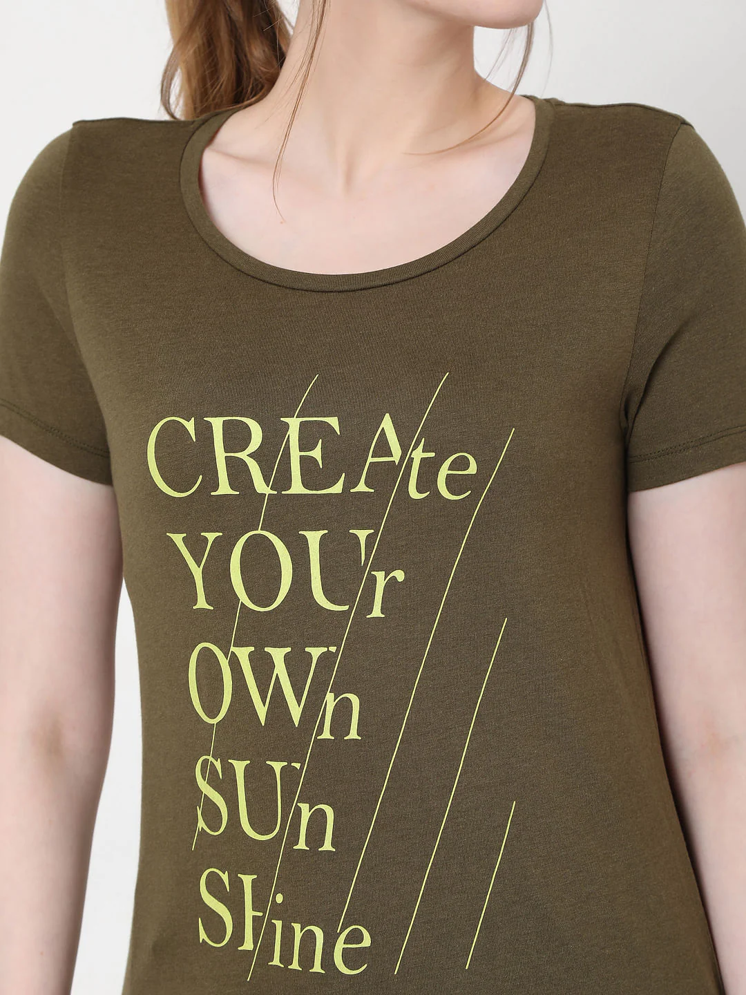 Green Slogan Print T-Shirt - Image 6