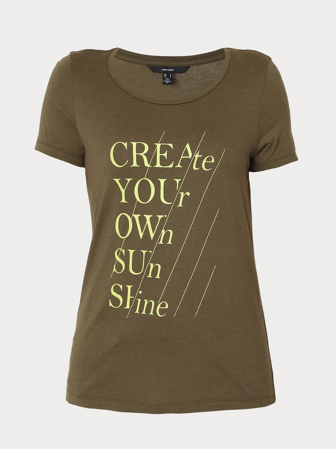 Green Slogan Print T-Shirt - Image 7