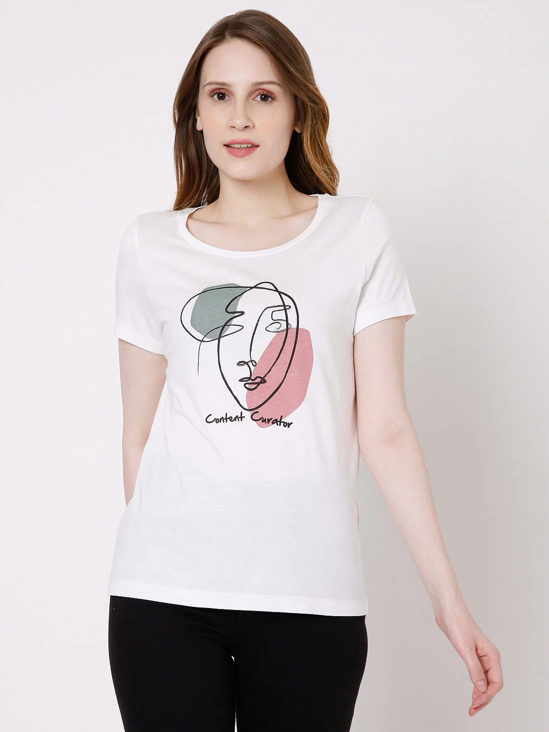 White Graphic Print T-Shirt - Image 2