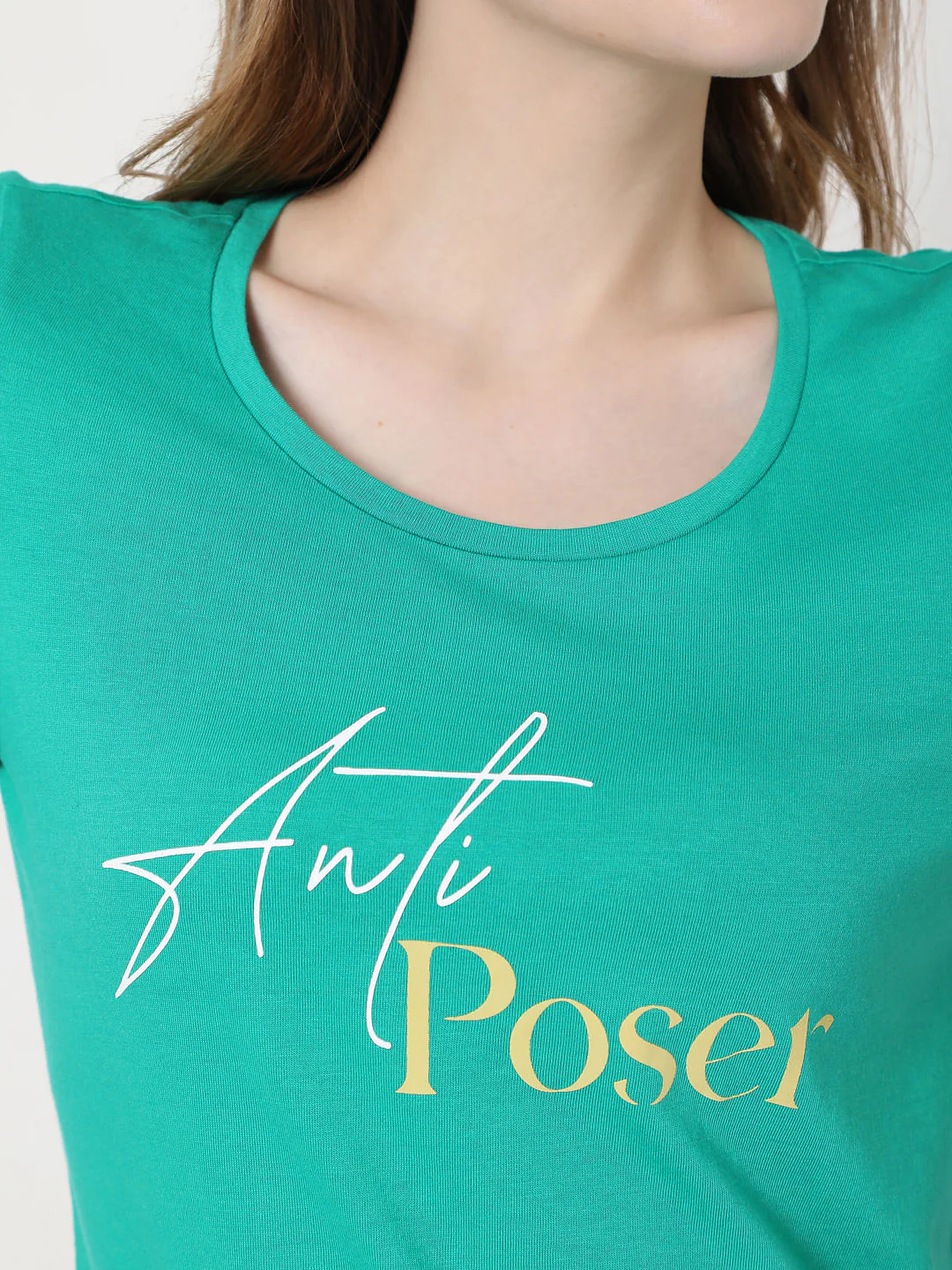 Green Text Print T-Shirt - Image 6