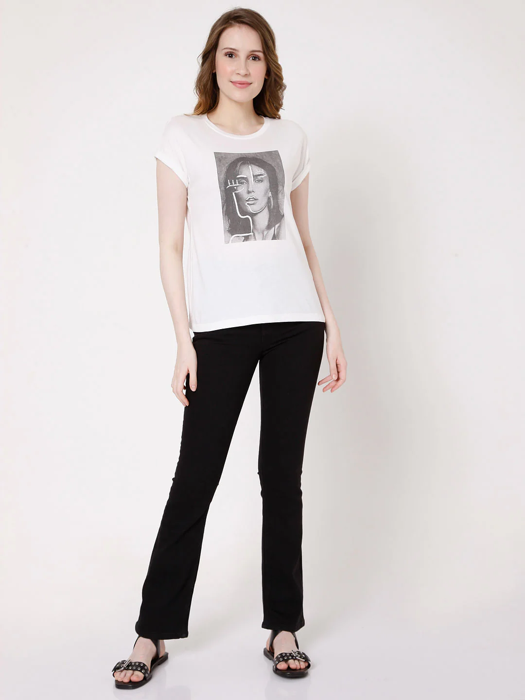 White Graphic Print T-Shirt - Image 5