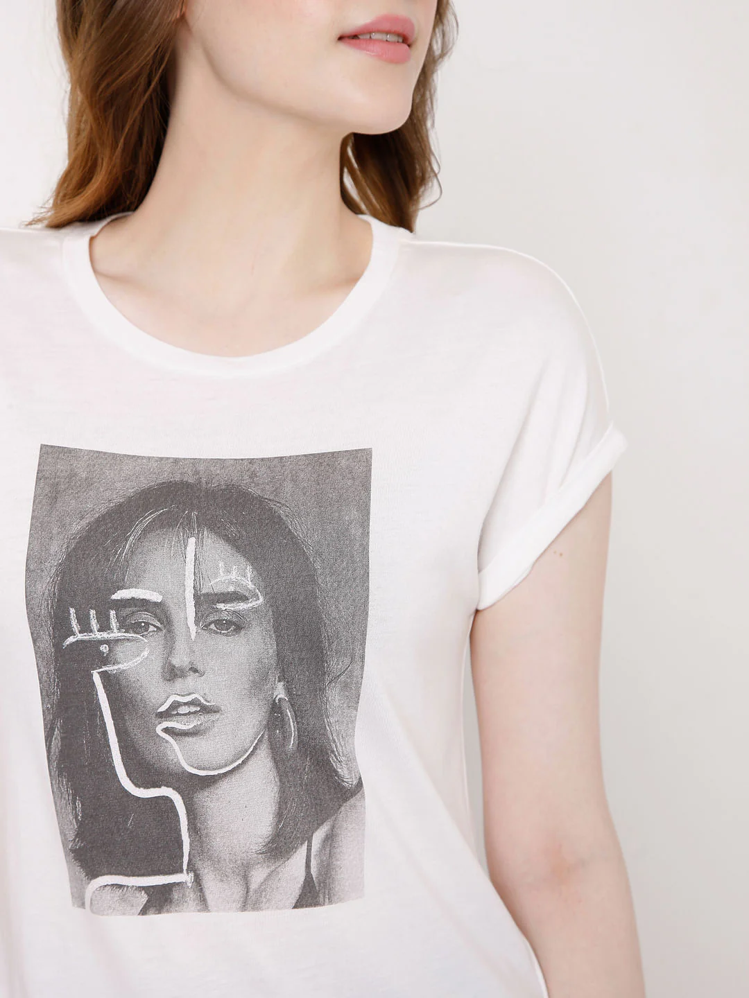 White Graphic Print T-Shirt - Image 6