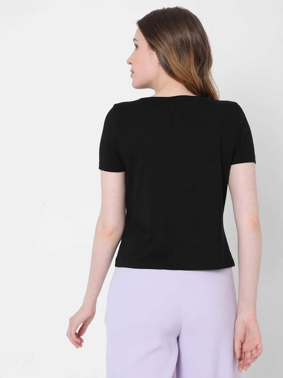 Black Slogan Print Crop T-Shirt - Image 4
