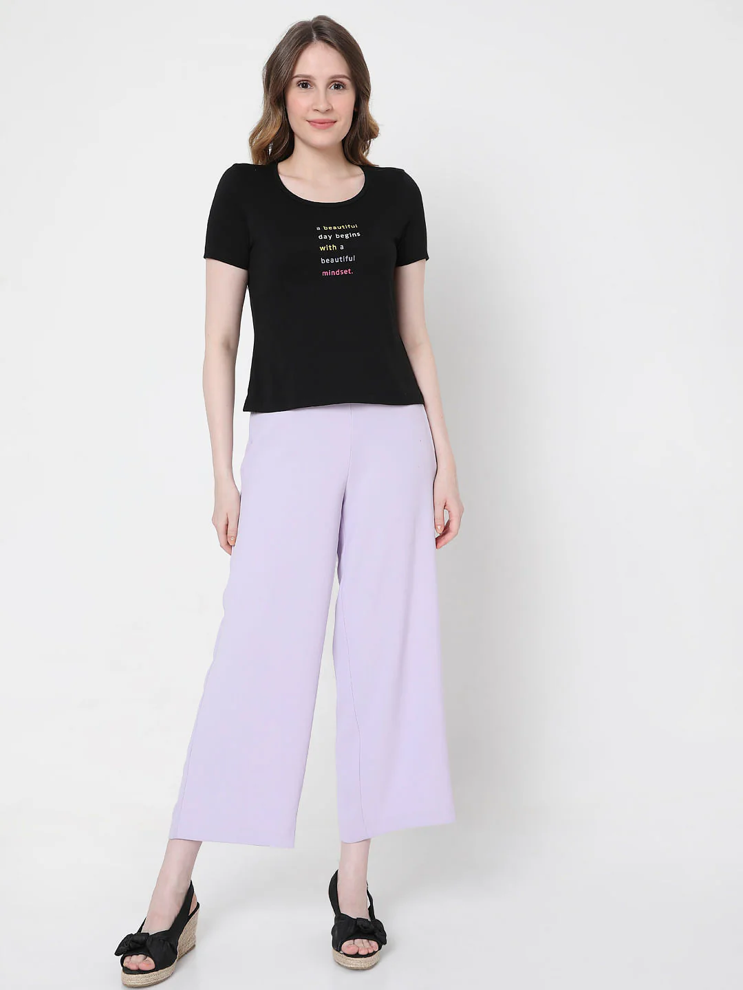 Black Slogan Print Crop T-Shirt - Image 5