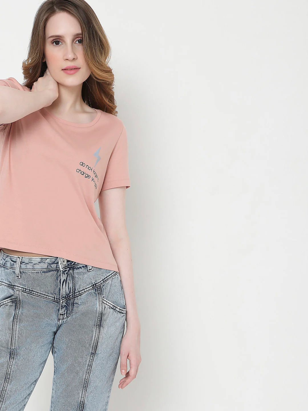 Pink Slogan Print T-Shirt