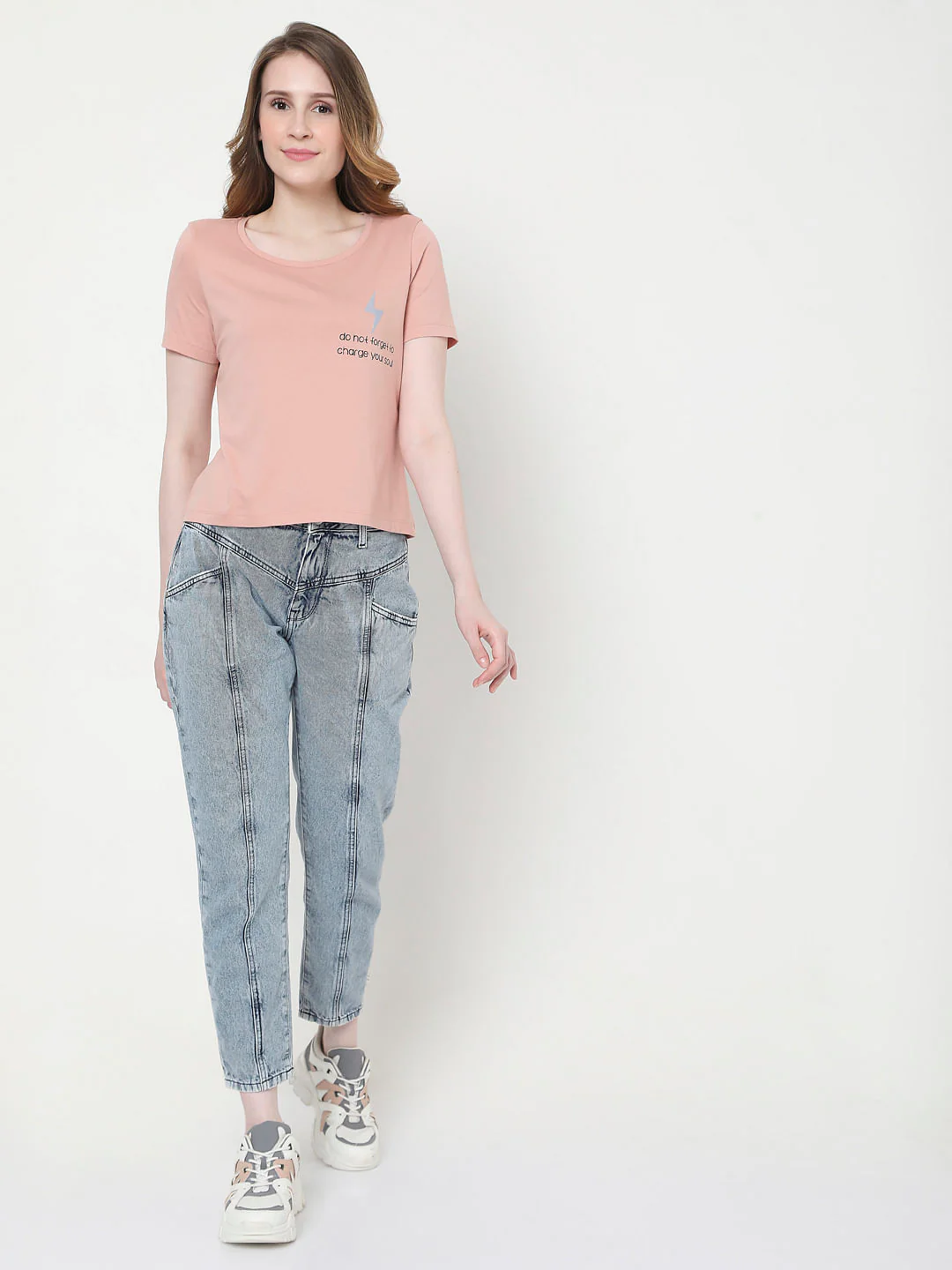 Pink Slogan Print T-Shirt - Image 5