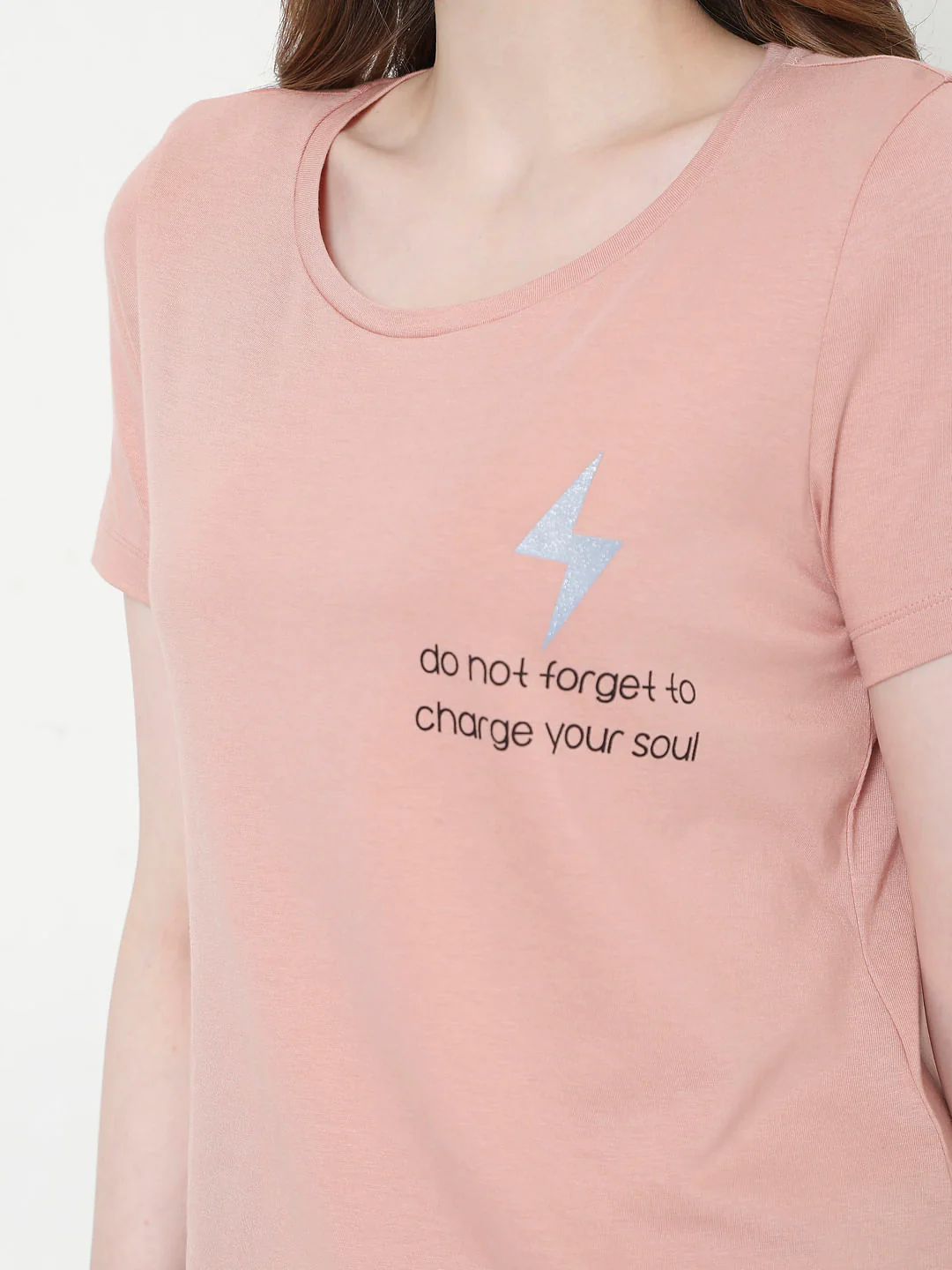 Pink Slogan Print T-Shirt - Image 6