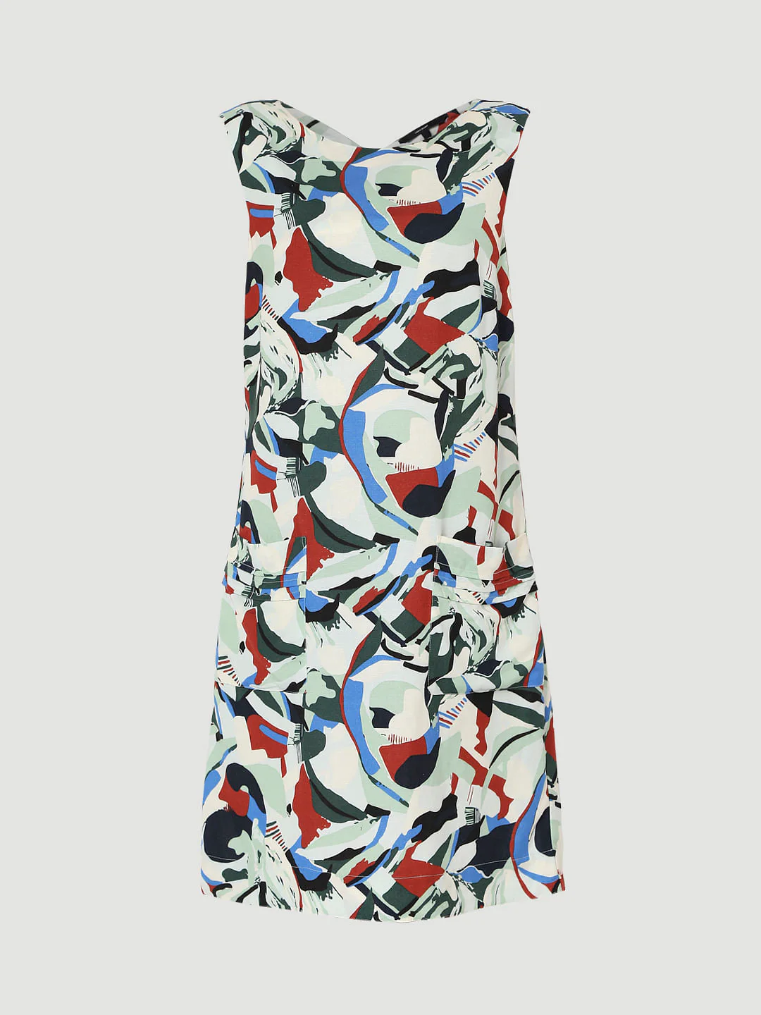 Beige Abstract Print Shift Dress - Image 7