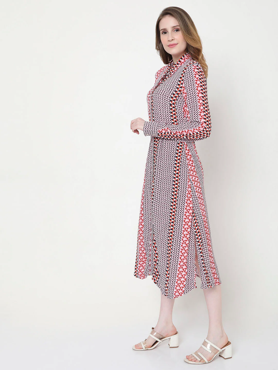 Black & Red Printed Shirt Dress - Image 3