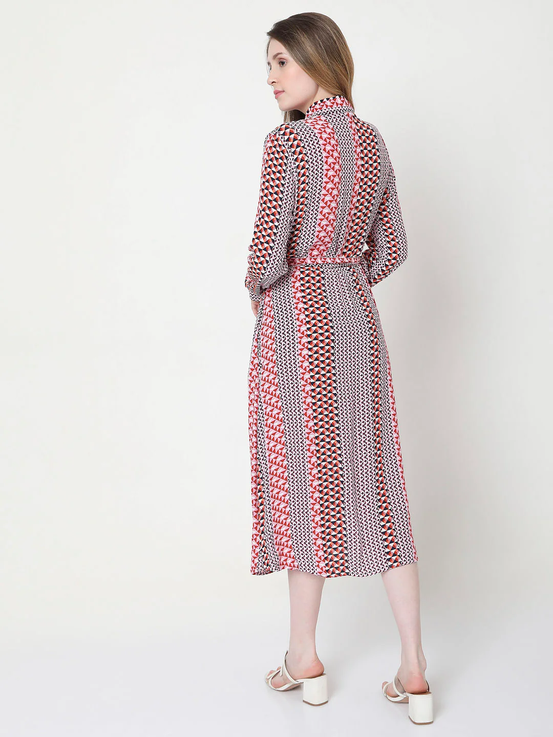 Black & Red Printed Shirt Dress - Image 4