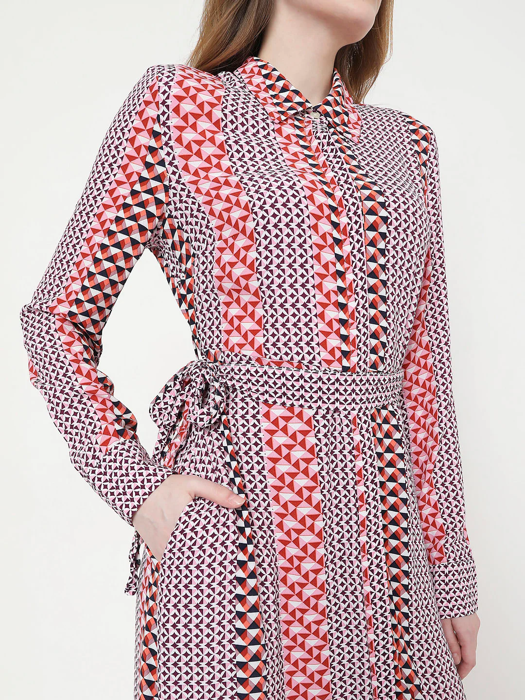 Black & Red Printed Shirt Dress - Image 5