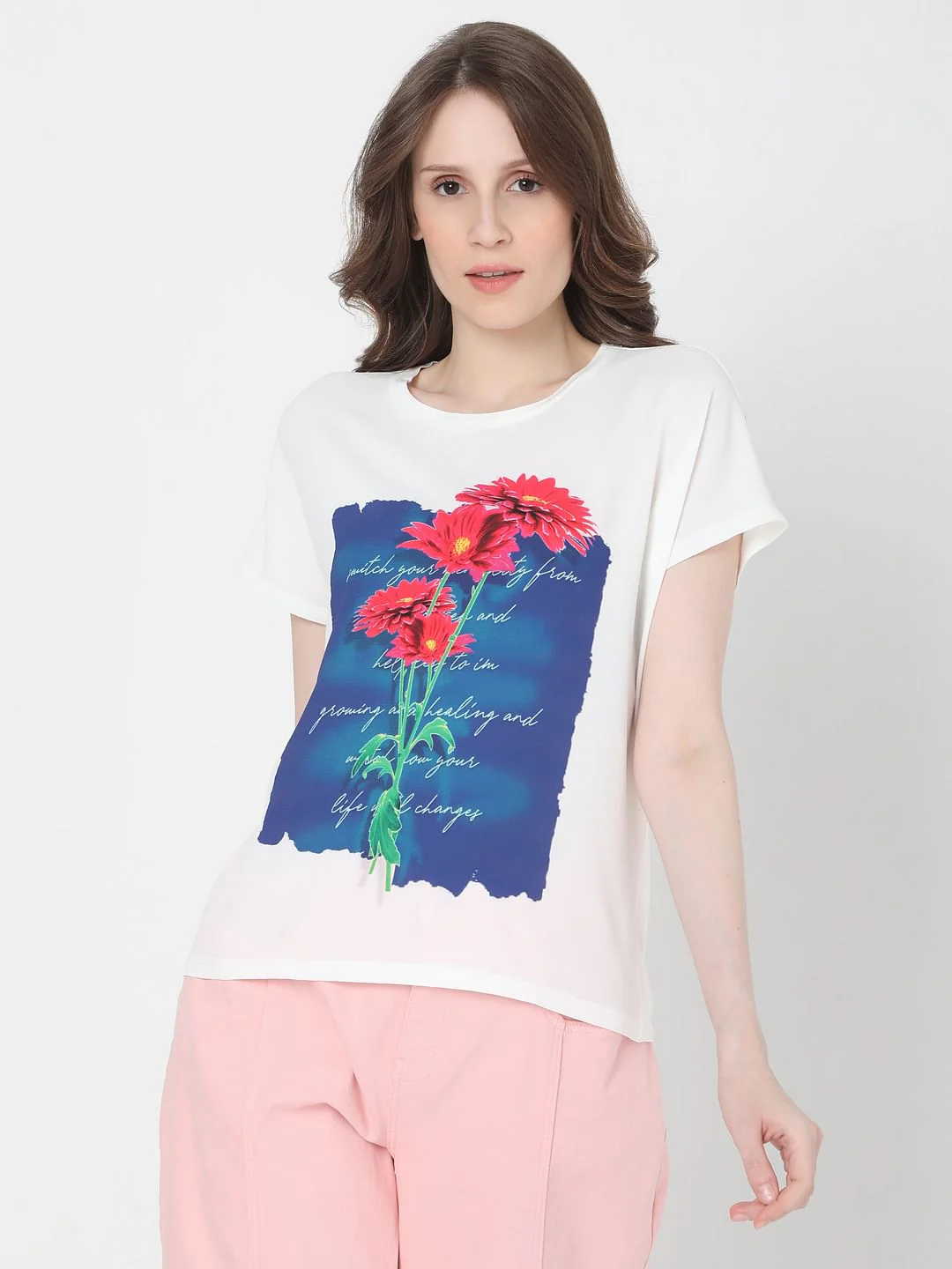 White Graphic Print T-Shirt - Image 2