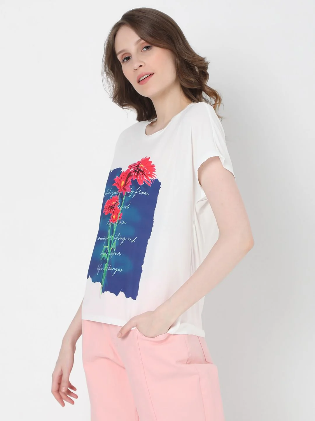 White Graphic Print T-Shirt - Image 3