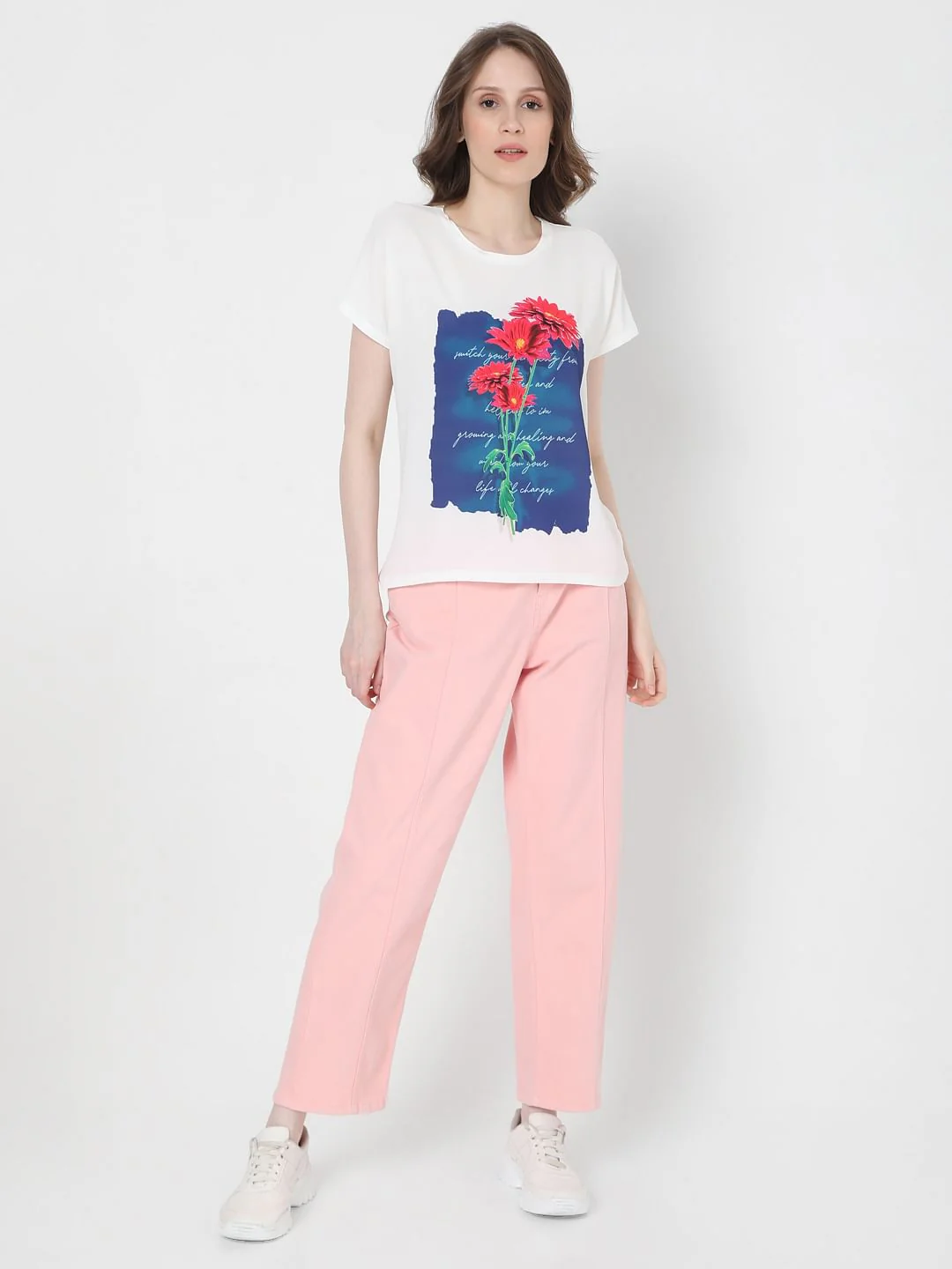 White Graphic Print T-Shirt - Image 5