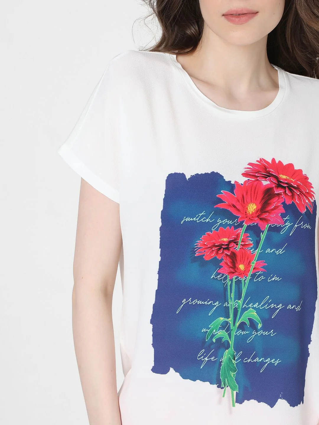 White Graphic Print T-Shirt - Image 6