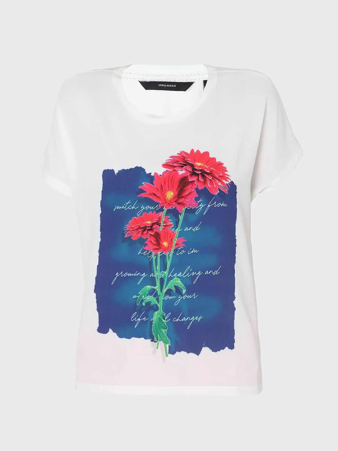 White Graphic Print T-Shirt - Image 7