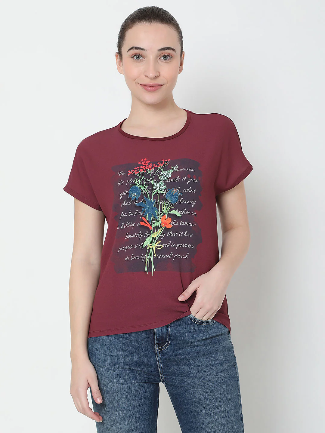 Red Graphic Print Top - Image 2