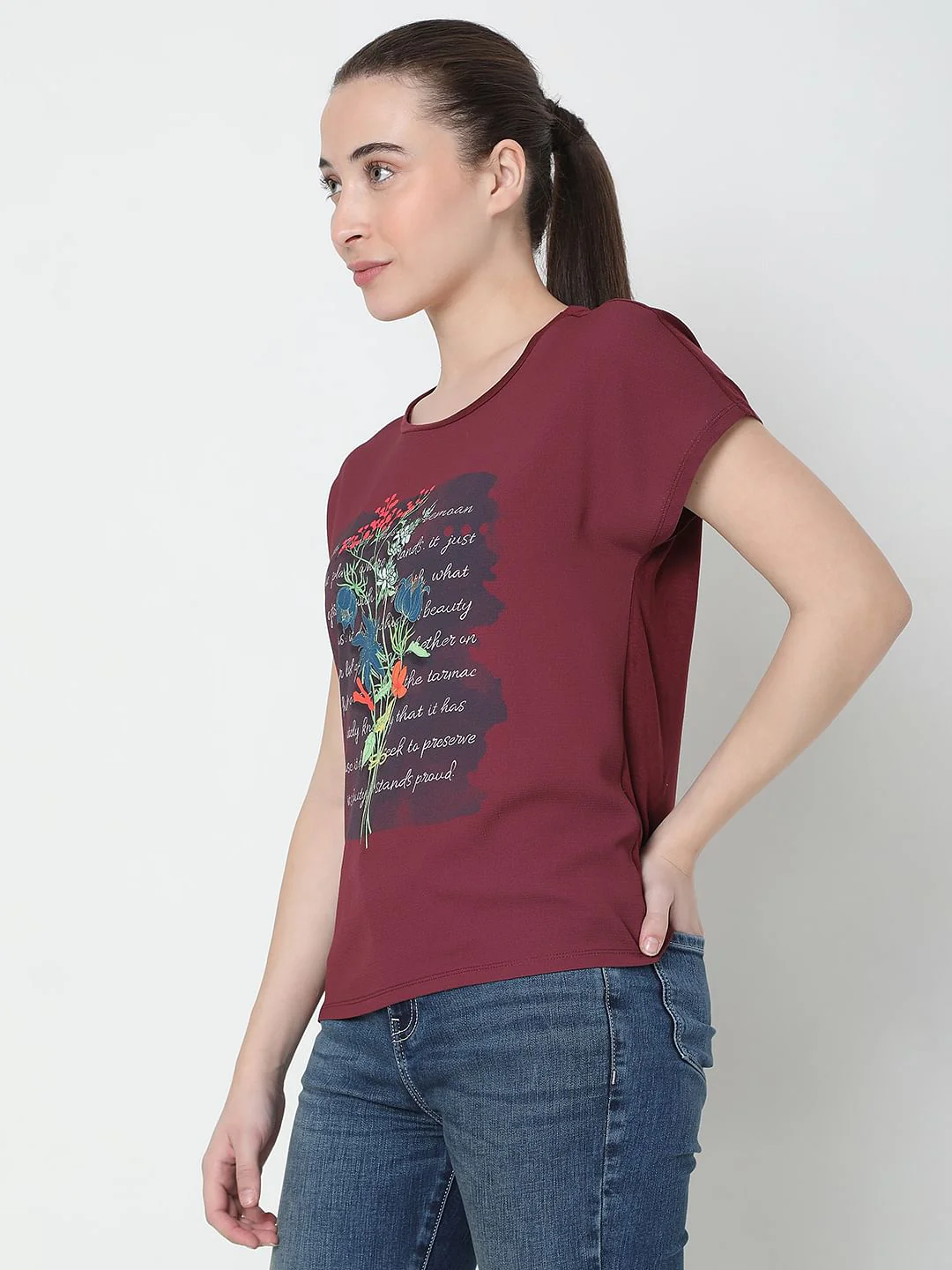 Red Graphic Print Top - Image 3