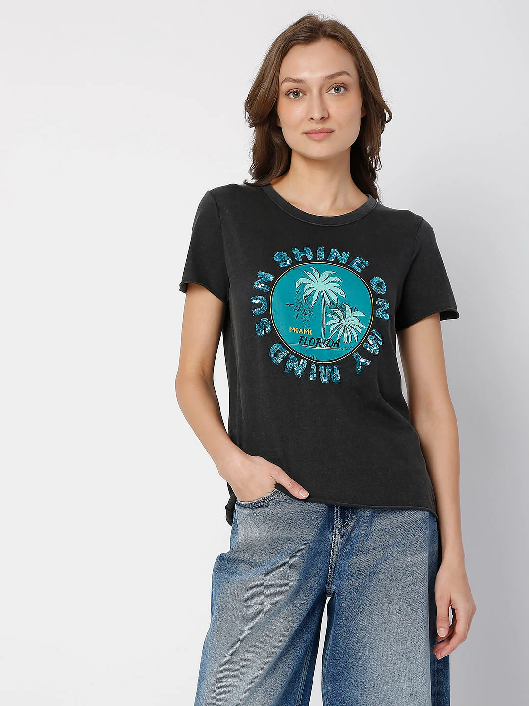 Black Acid Washed T-Shirt - Image 2