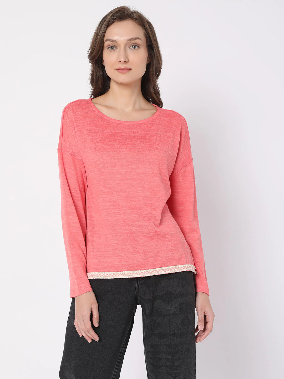 Pink Drop Shoulder Top - Image 2