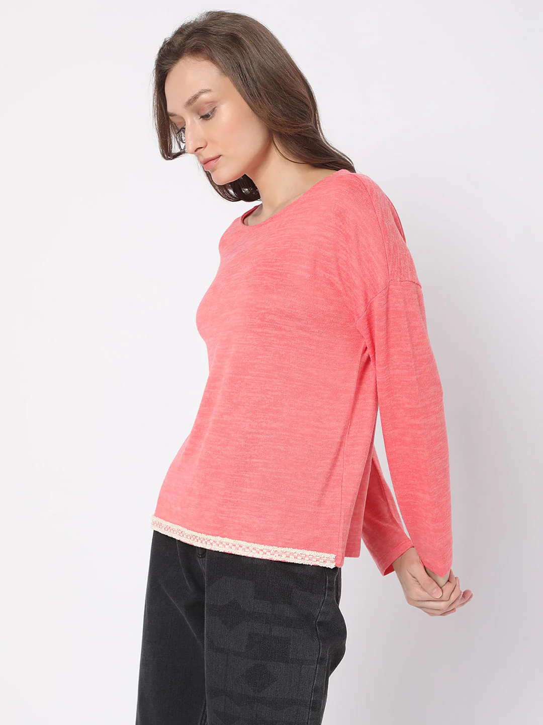 Pink Drop Shoulder Top - Image 3