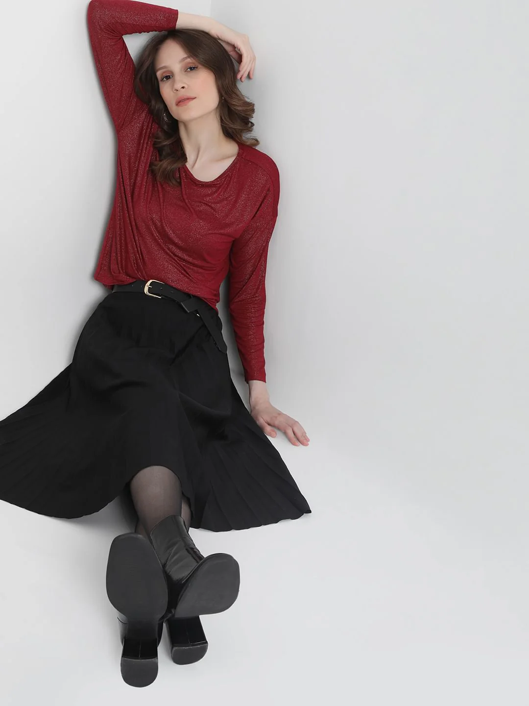Red Shimmer Top