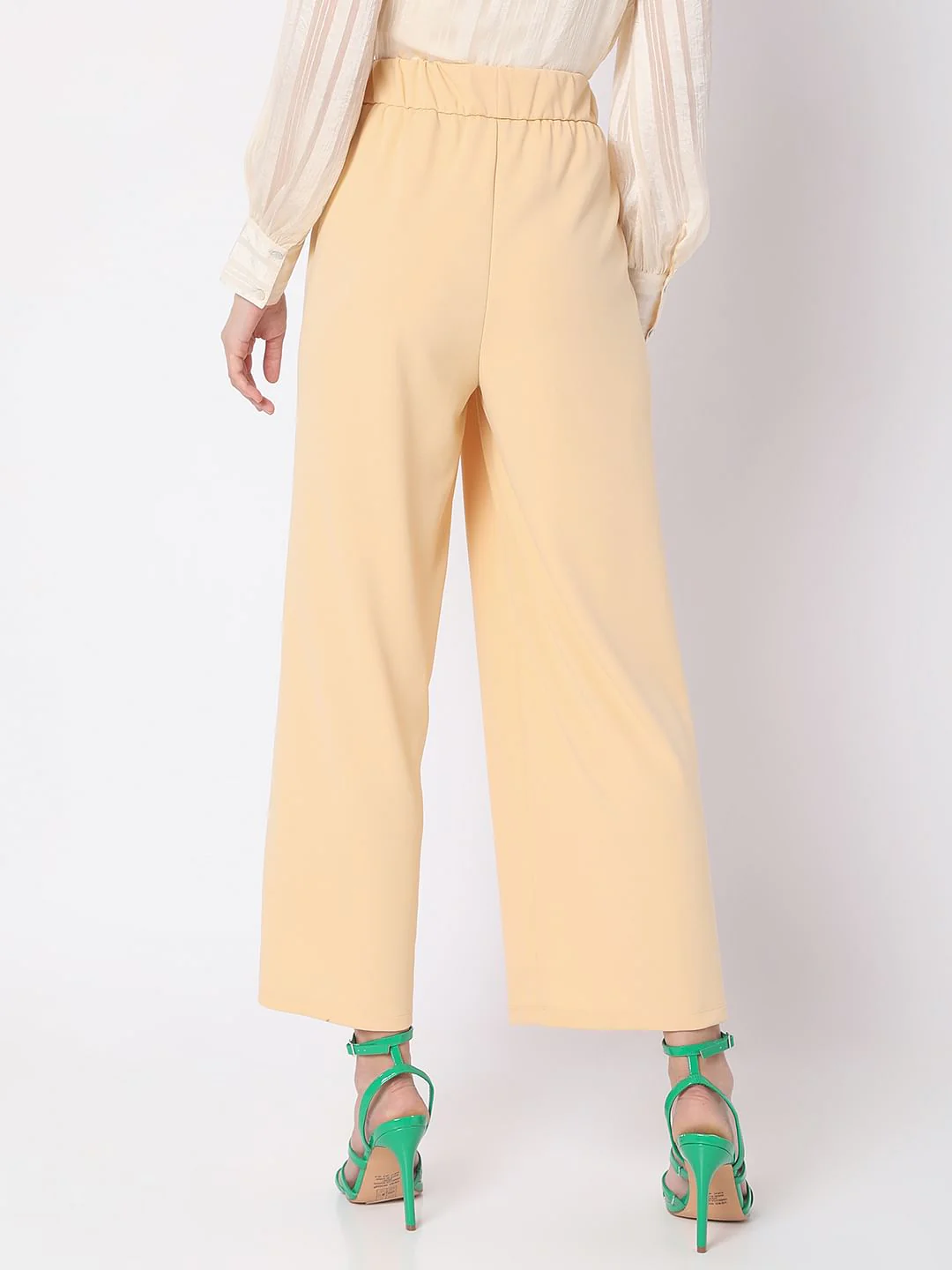 Beige High Rise Wide Leg Co-Ord Set Culottes - Image 4