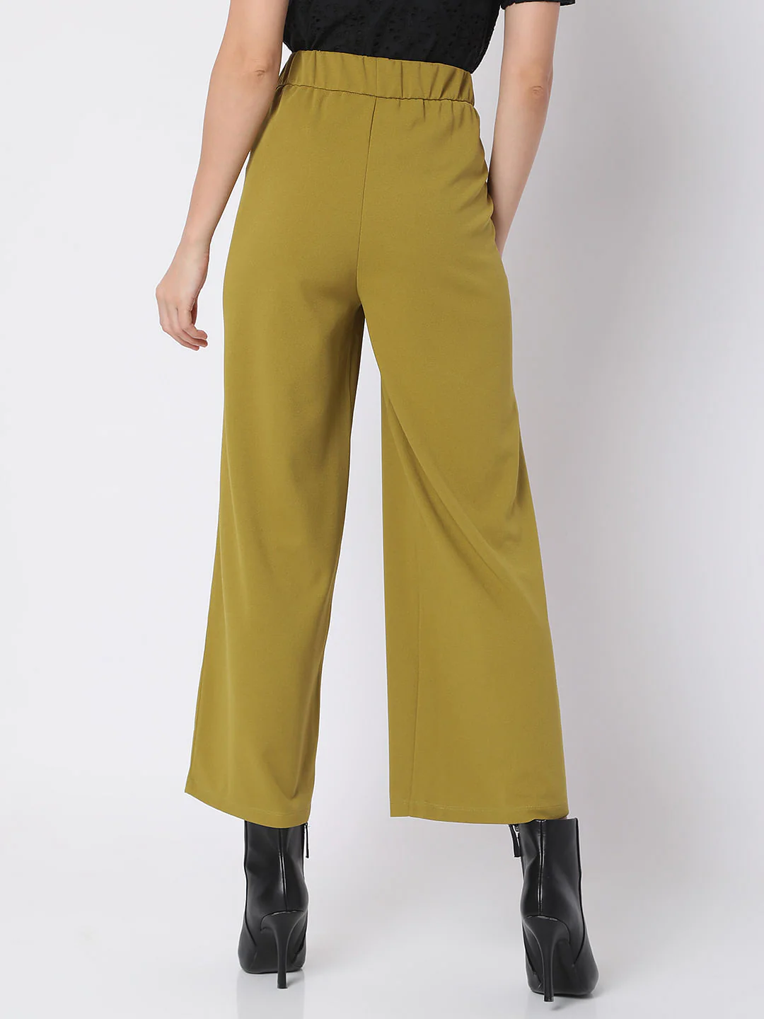 Green High Rise Wide Leg Co-Ord Set Culottes - Image 4