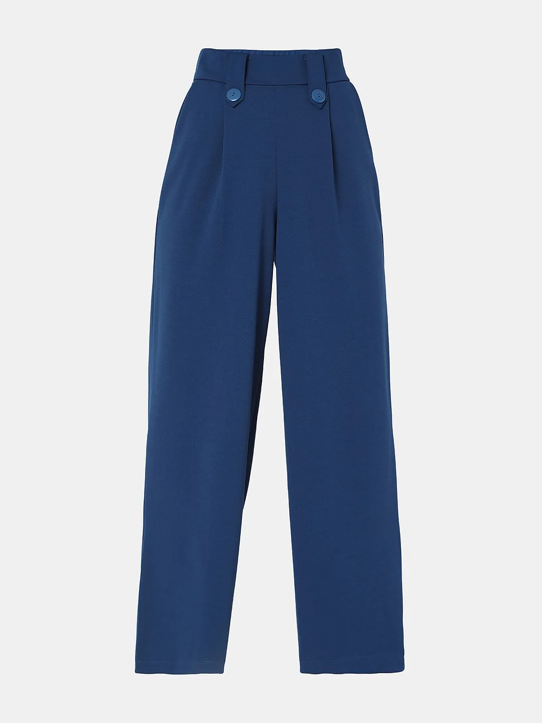 Dark Blue High Rise Wide Leg Co-Ord Set Culottes - Image 7