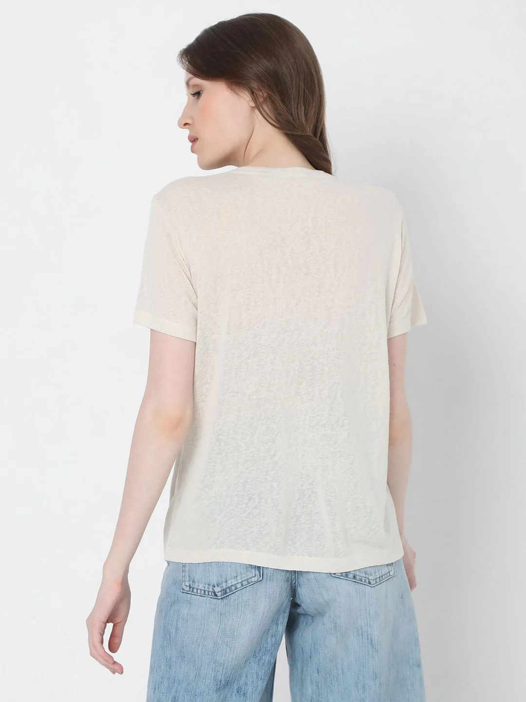 Beige Graphic Print T-Shirt - Image 4
