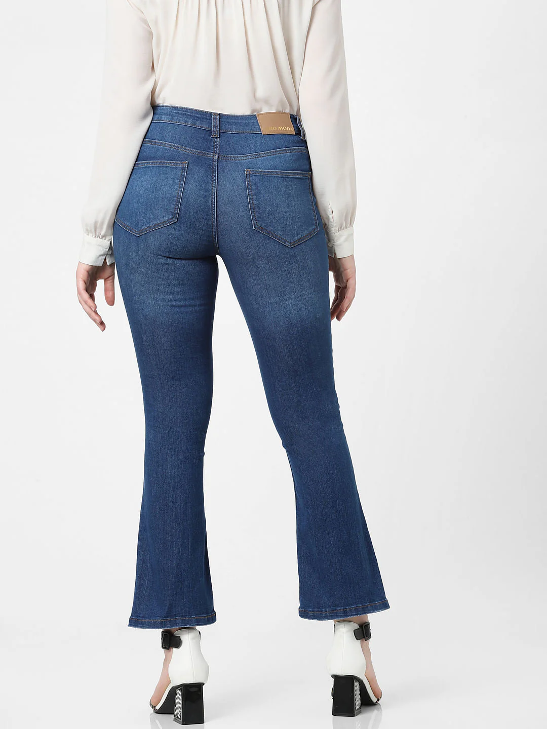 Dark Blue Mid Rise Petra Bootcut Jeans - Image 3
