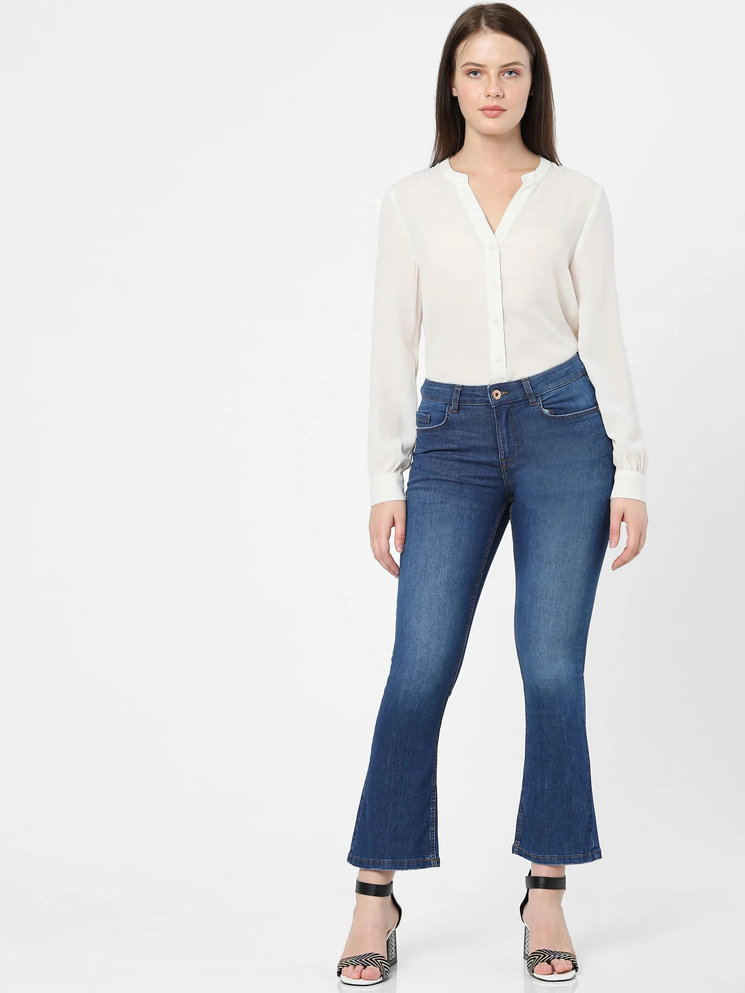 Dark Blue Mid Rise Petra Bootcut Jeans - Image 5