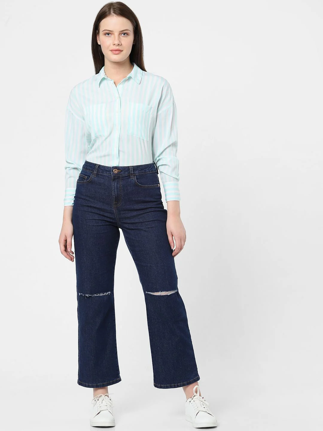Blue High Rise Zoey Wide-Leg Jeans - Image 5