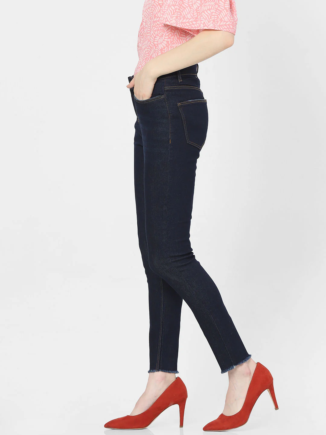 Dark Blue Mid Rise Wendy Skinny Jeans - Image 2