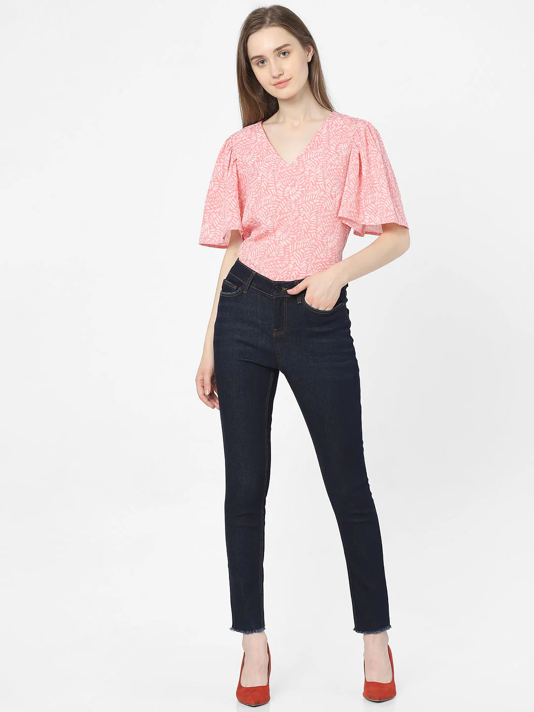 Dark Blue Mid Rise Wendy Skinny Jeans - Image 4